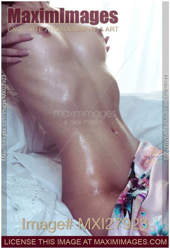 Closeup of wet sexy woman body