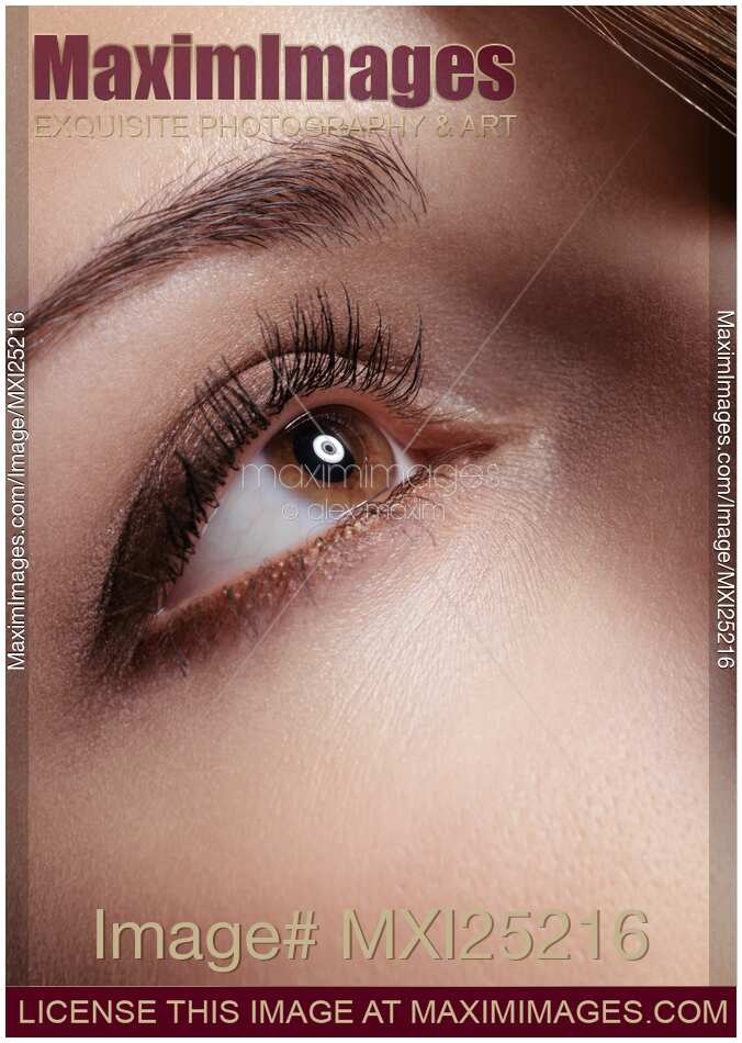 Closeup of young woman eye