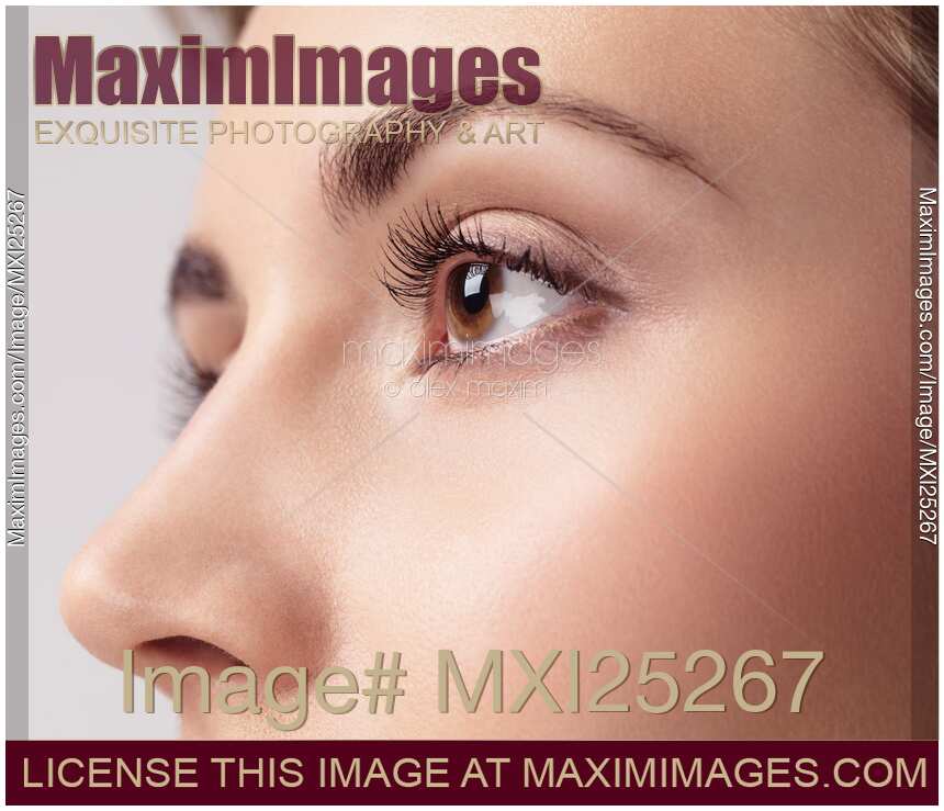 Closeup of young woman eye
