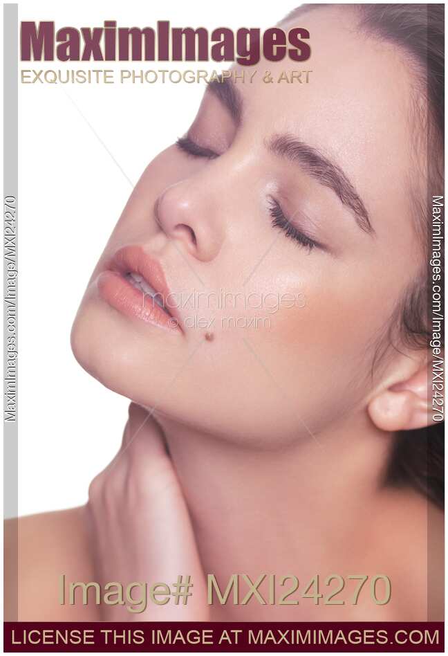 Closeup of young woman face