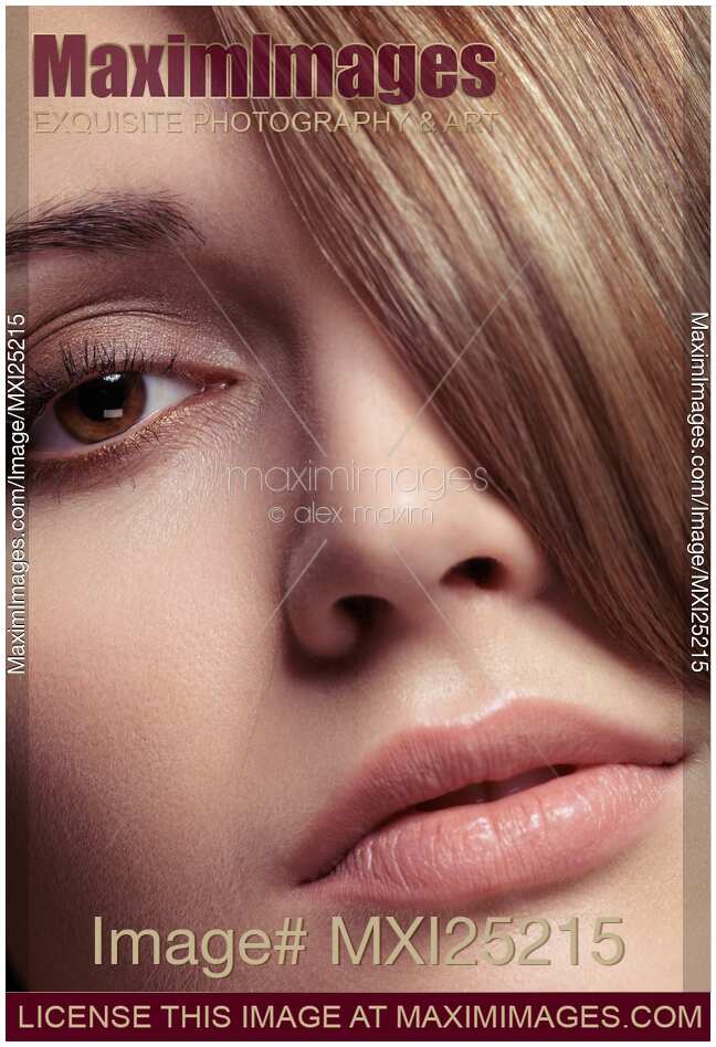 Closeup of young woman face