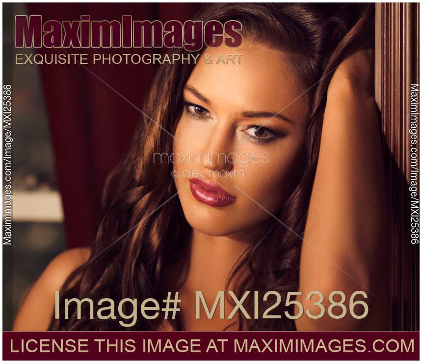 Closeup sensual portrait of woman