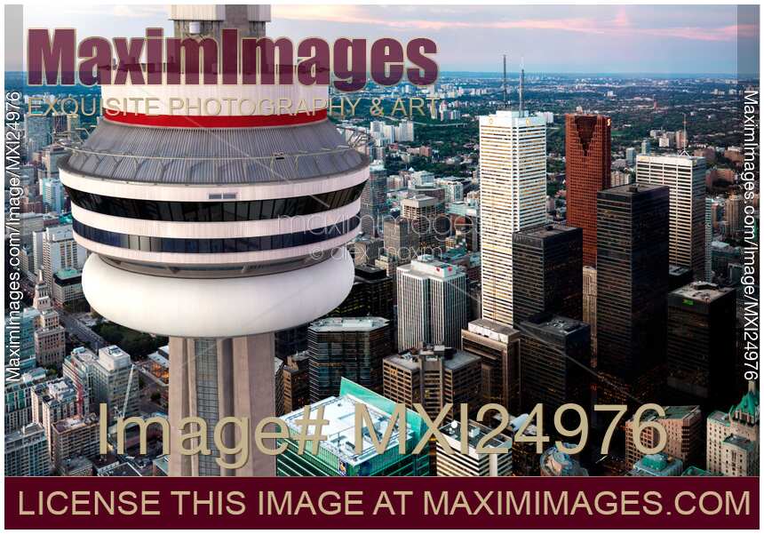 CN Tower City of Toronto Downtown Aerial View