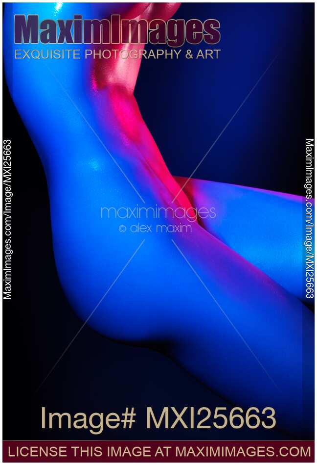Colorful bodyscape nude woman body