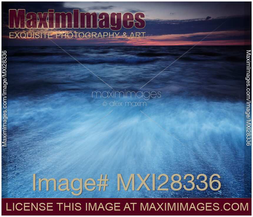 Colorful dramatic twilight scenery of lake Huron