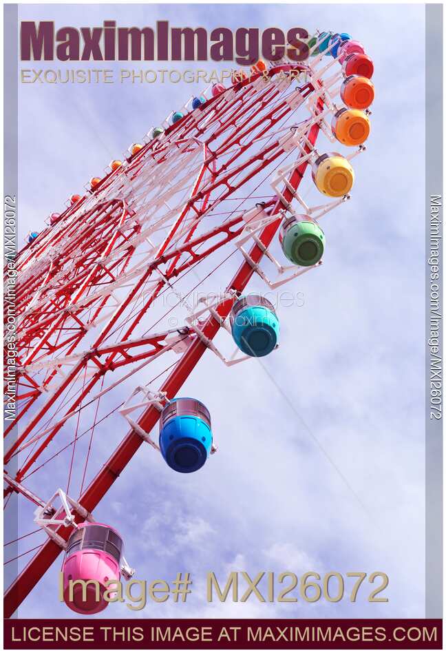 Colorful observation wheel in Odaiba Tokyo