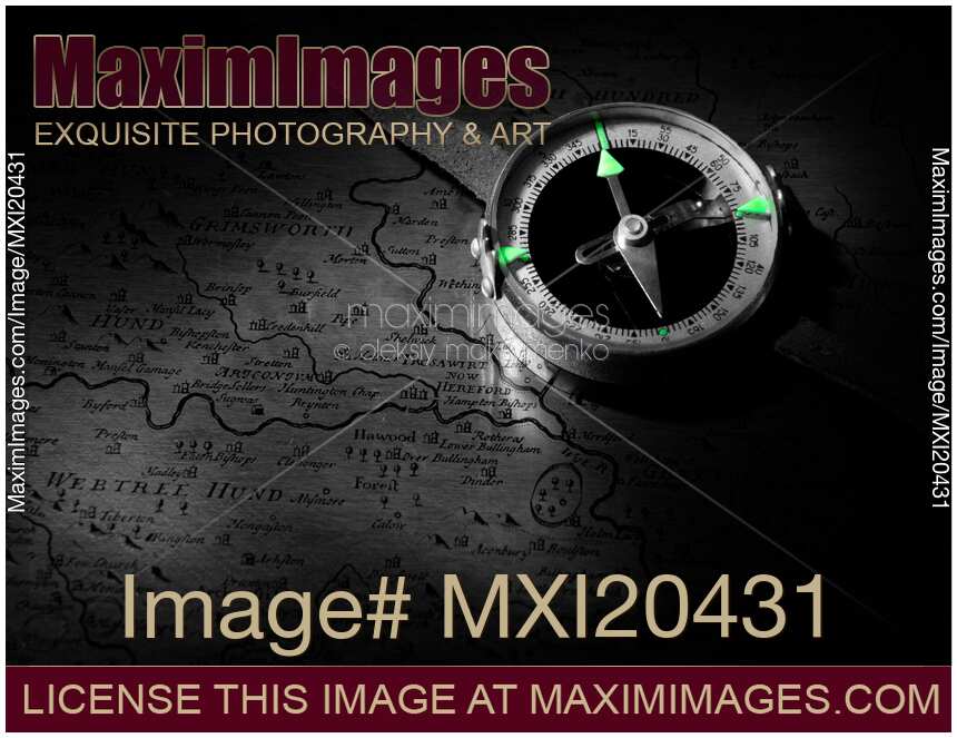 Compass on an Old Map