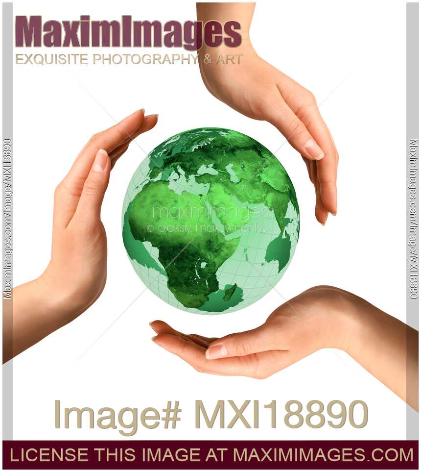 Conceptual Recycling Symbol over Earth Globe