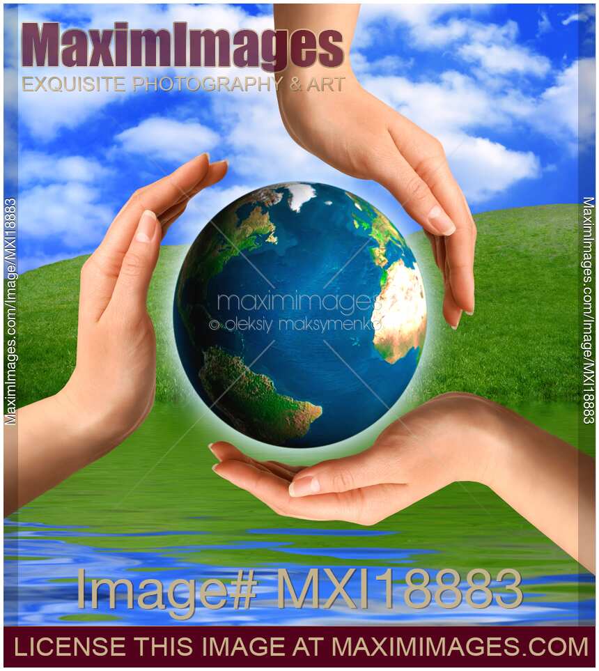 Conceptual Recycling Symbol with Earth Globe