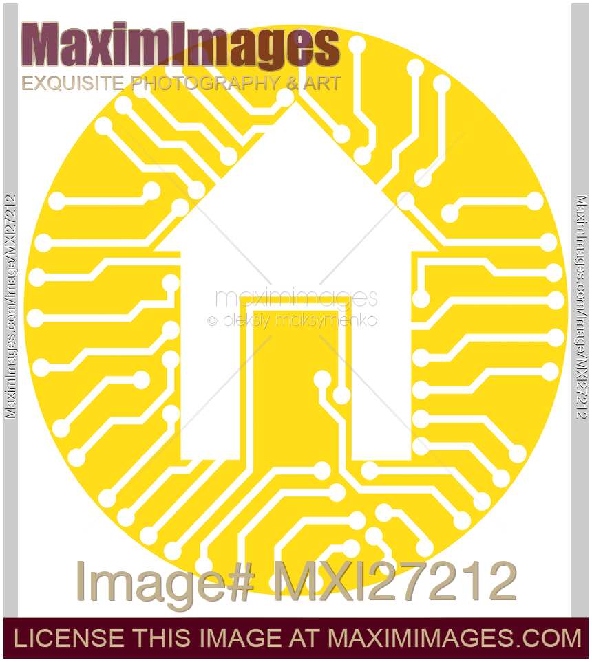 Connected home logo conceptual illustration