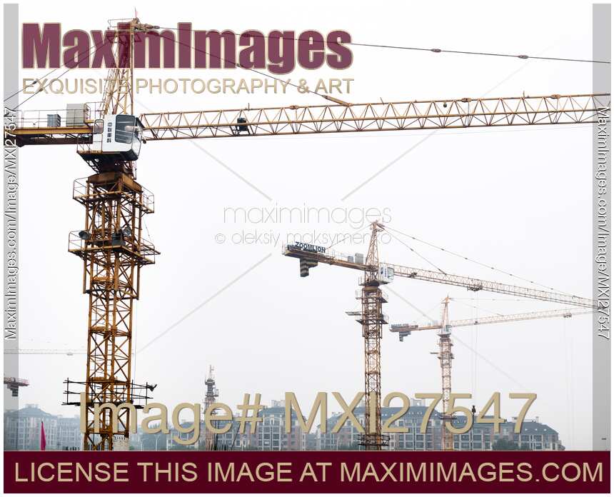 Construction cranes in Zhengzhou China