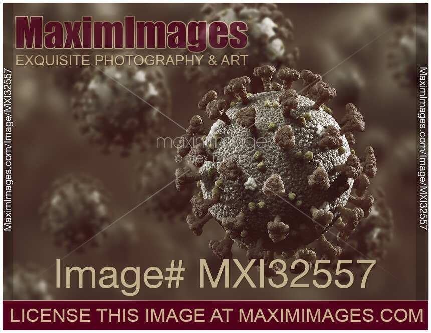 Coronavirus COVID-19 virus particles Corona-virus epidemic medical 3D illustration