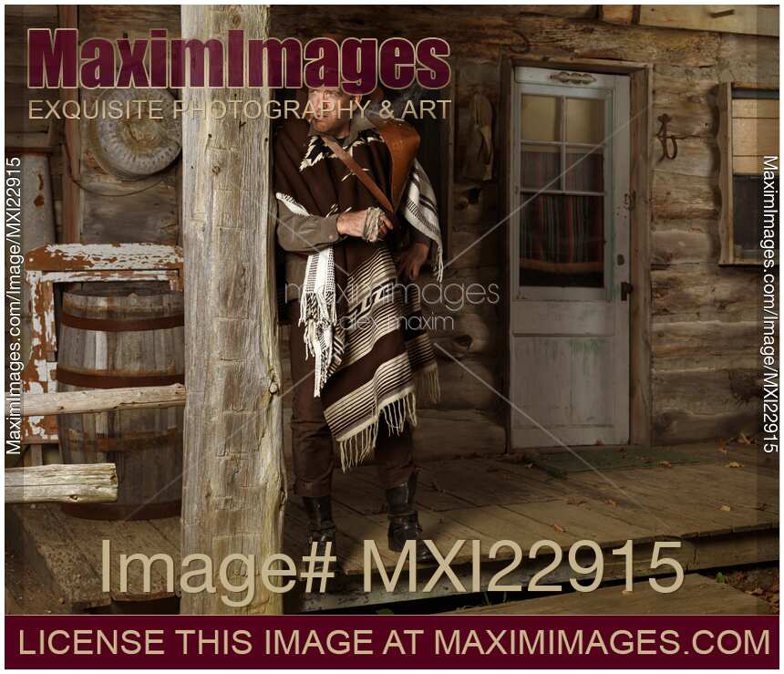 Cowboy Standing on a Porch American Wild West villain