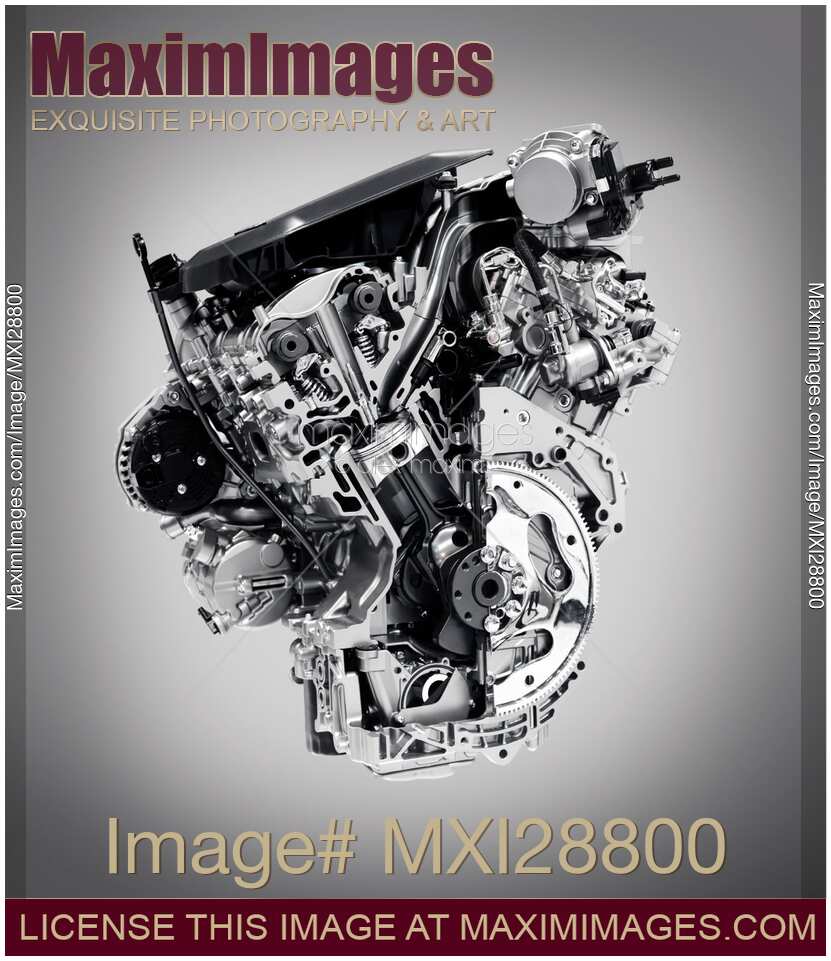 Cross section of Buick Lacrosse 3.6L V6 VVT car engine