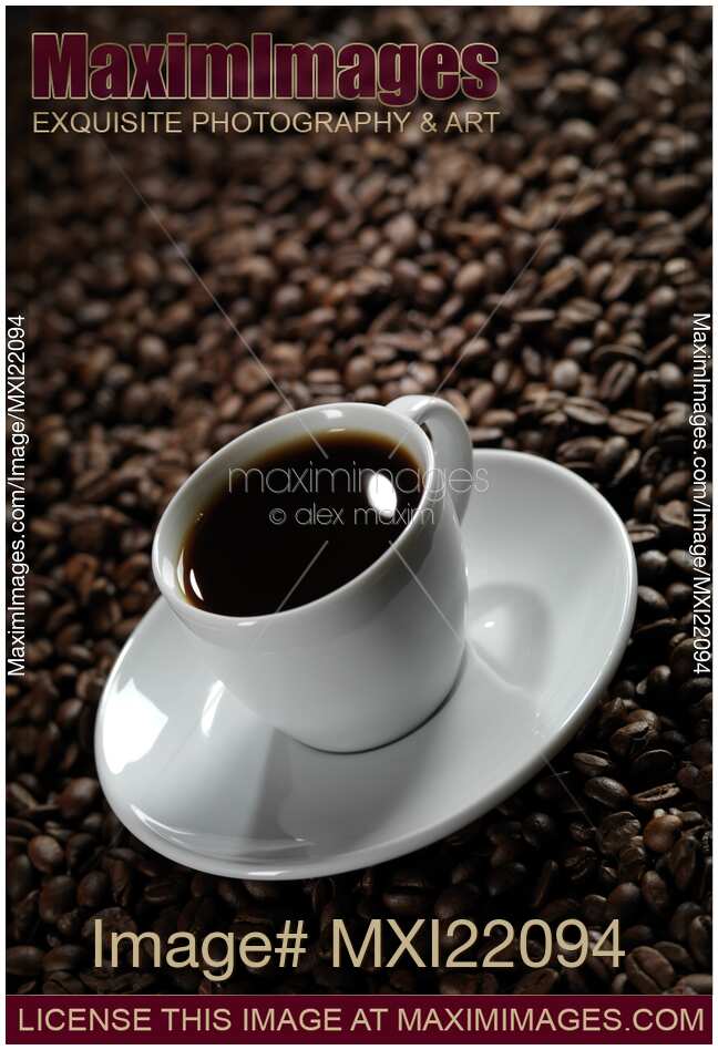 Cup of Coffe on Coffee Beans