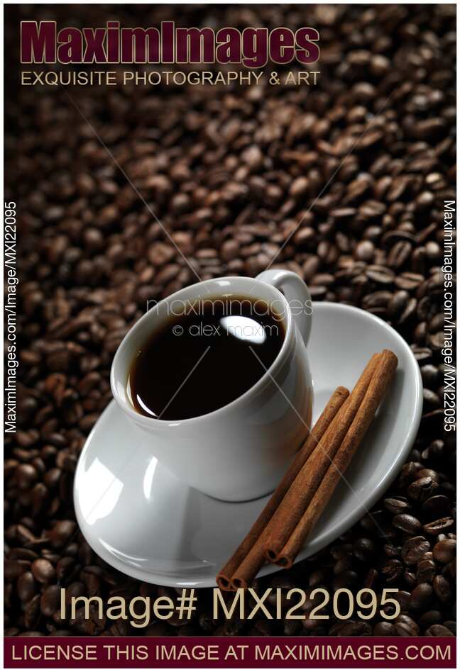 Cup of Coffe on Coffee Beans