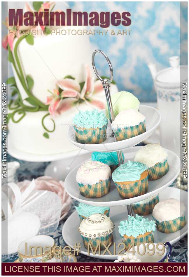 Cupcakes and cake food still life