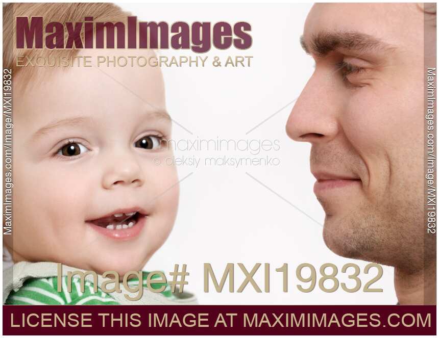 Cute little boy with his father