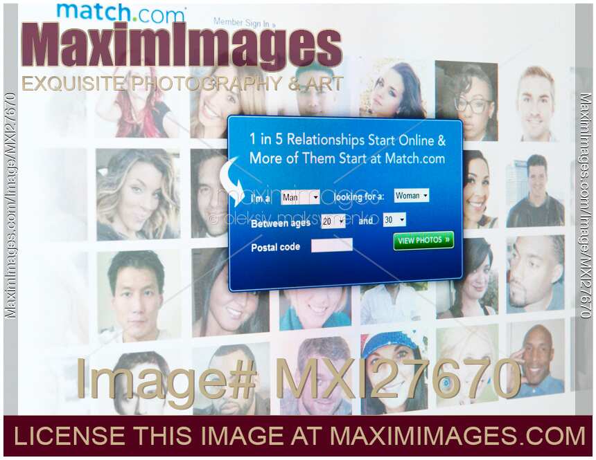 Dating website starting screen