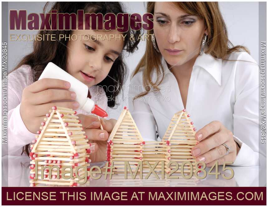 Daughter and Mother Building House