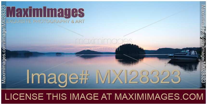 Dawn twilight nature scenery of Mary Lake Muskoka Ontario
