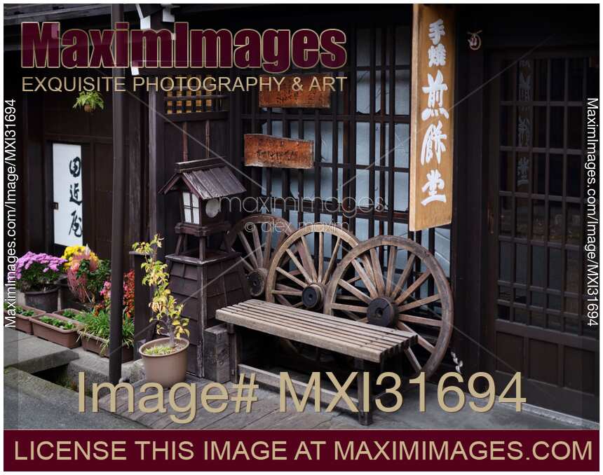 Decorated traditional houses at Takayama old town street in Japan