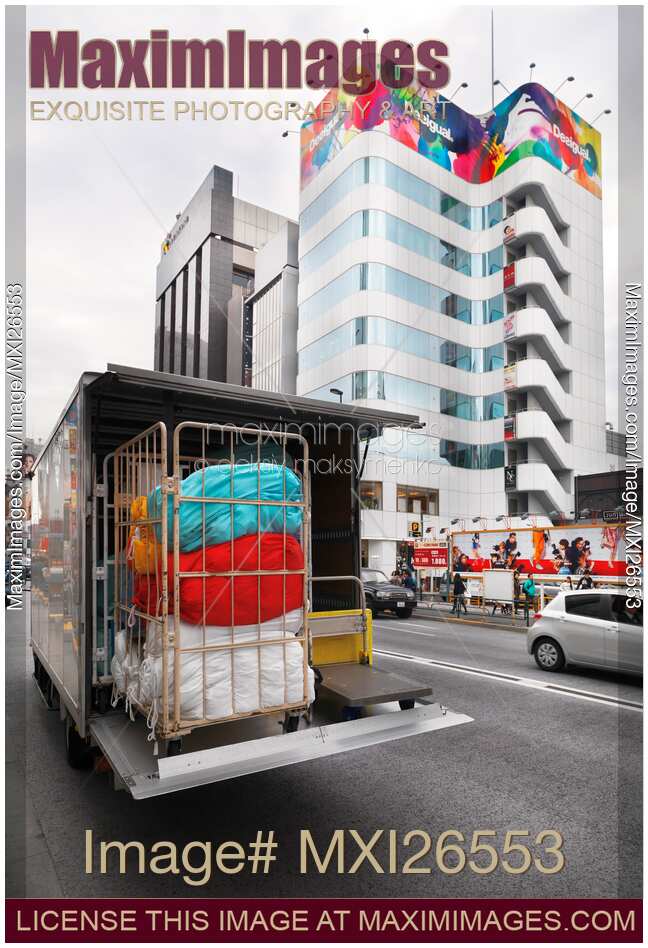 Delivery truck on streets of Tokyo