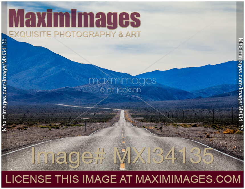 Desert Highway California USA landscape scenery at dusk