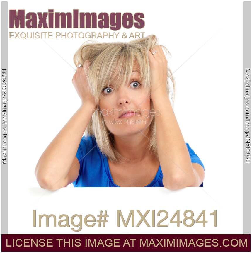 Desperate woman pulling her hair