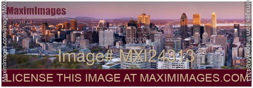 Downtown Montreal during sunset