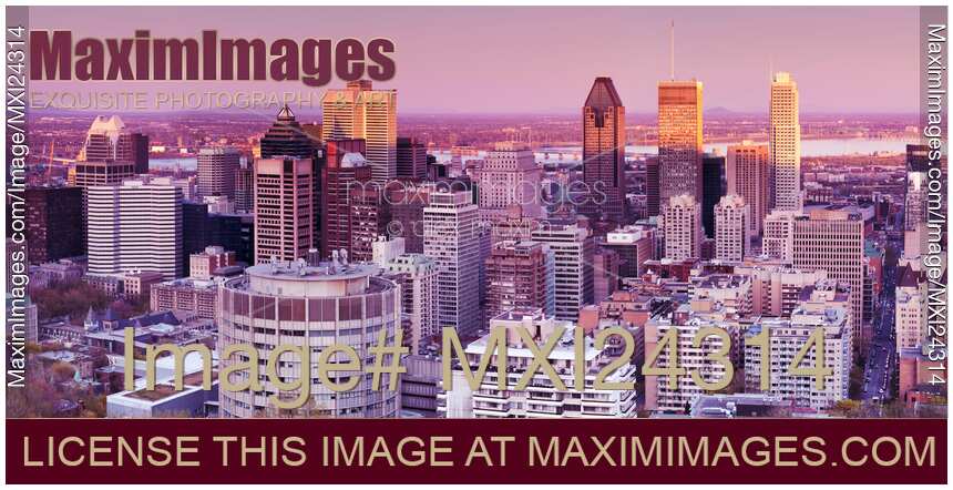 Downtown Montreal during sunset