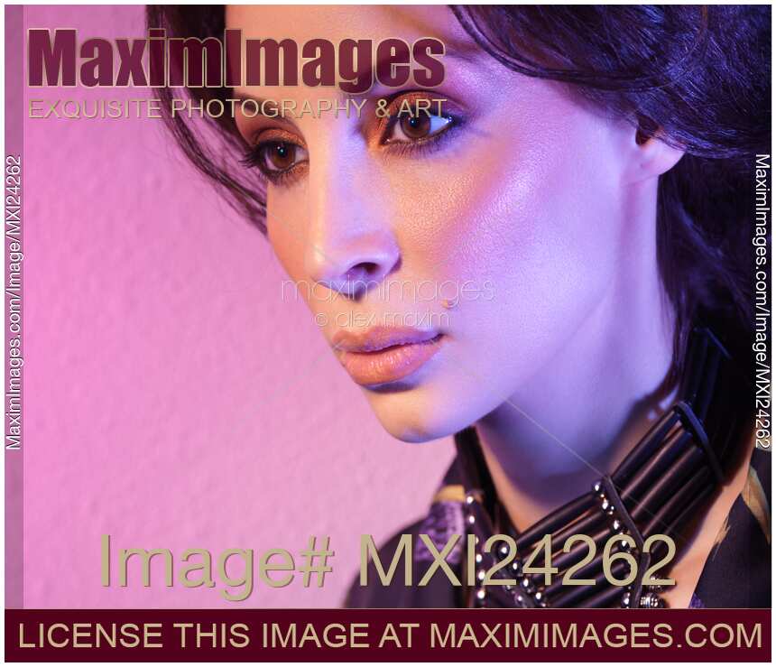 Dramatic closeup beauty portrait