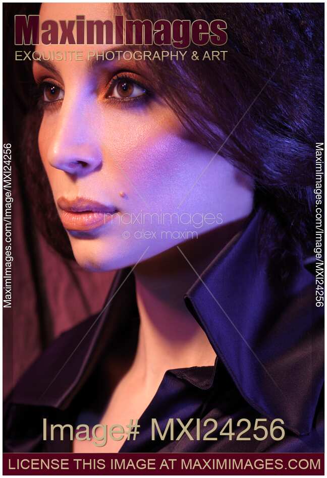 Dramatic closeup portrait of a beautiful woman
