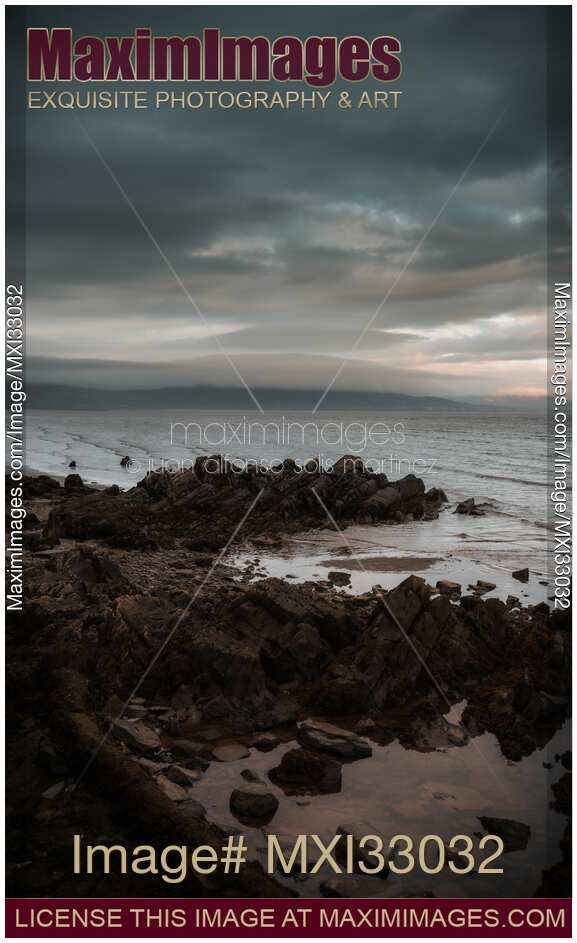 Dramatic nature scenery of rocky seashore in Blackrock Co. Louth Ireland