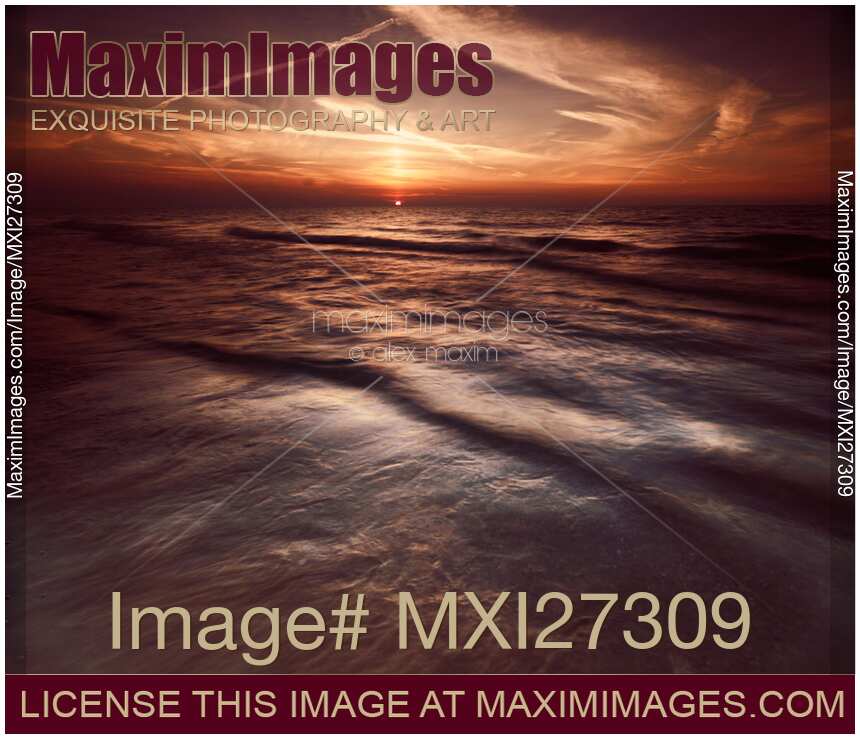 Dramatic sunset at lake Huron Grand Bend