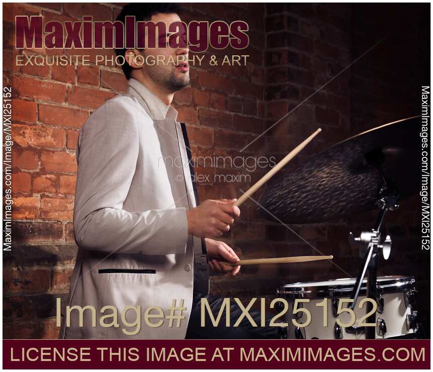 Drummer playing drums