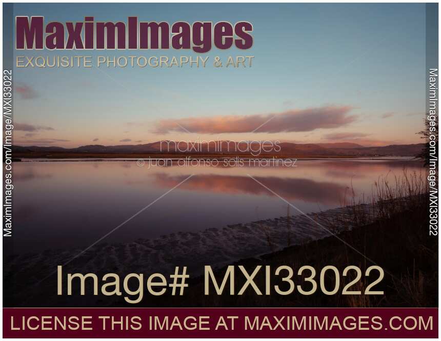 Dundalk Bay at twilight tranquil landscape nature scenery in Ireland