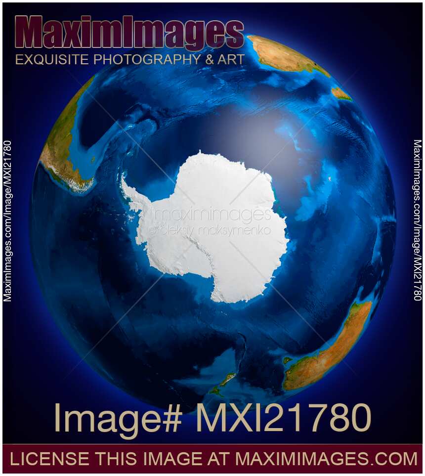 Earth Globe - Antarctic Region