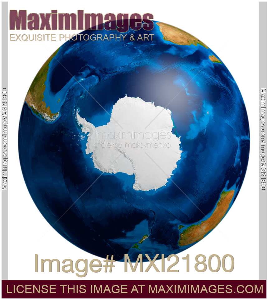Earth Globe - Antarctic Region