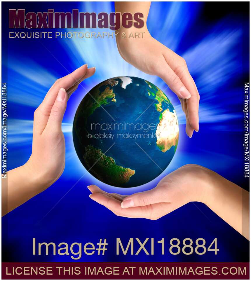 Earth globe in hands