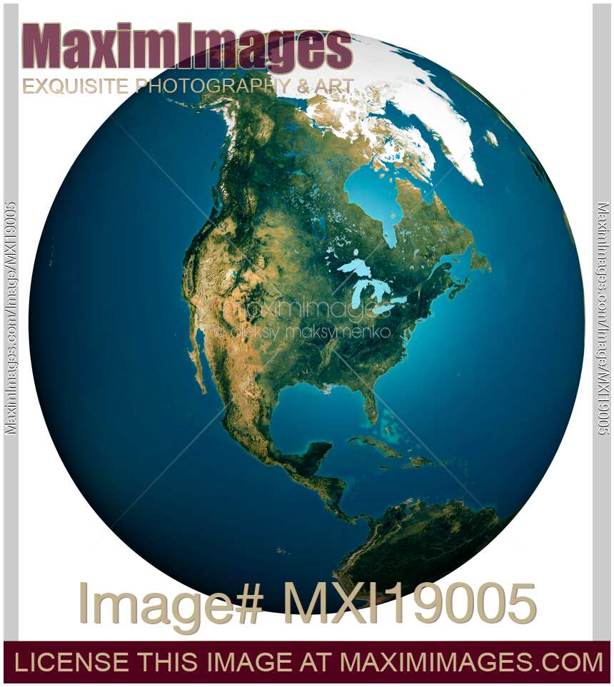 Earth Globe map of North America