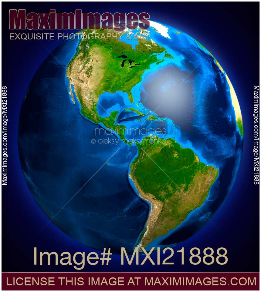 Earth Globe South and North America