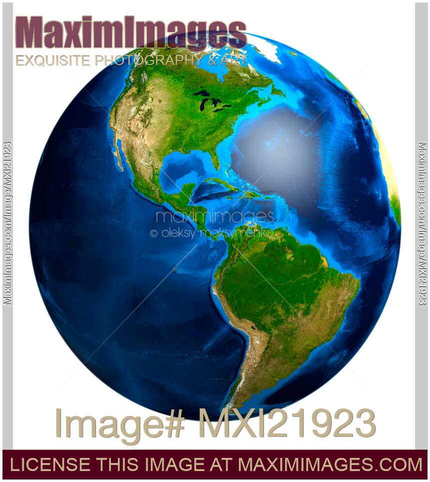Earth Globe South and North America