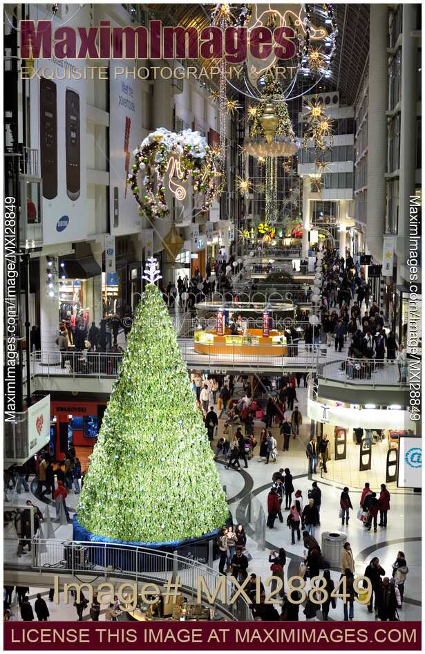 Eaton Centre Shopping Mall in Toronto with Christmas Decoration