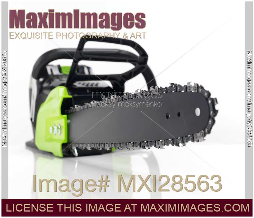 Electric Cordless Chainsaw on white
