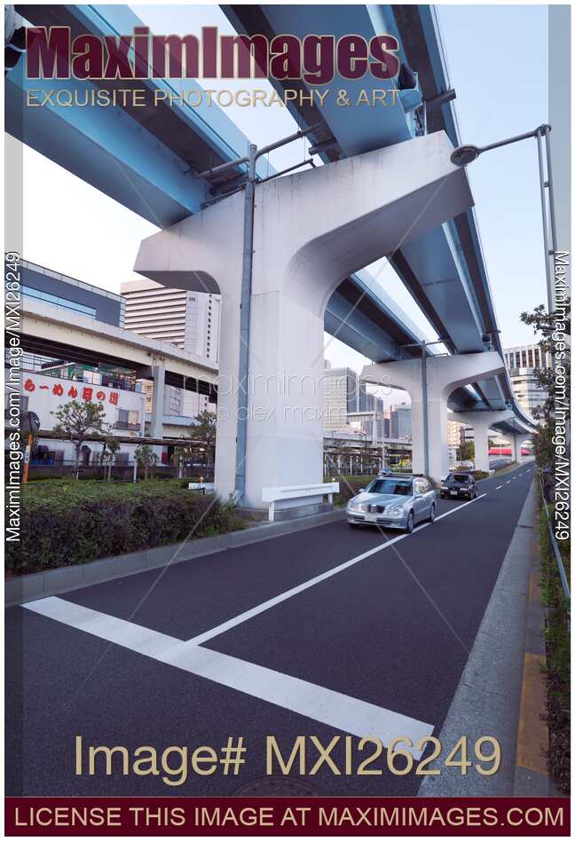 Elevated train line in Tokyo