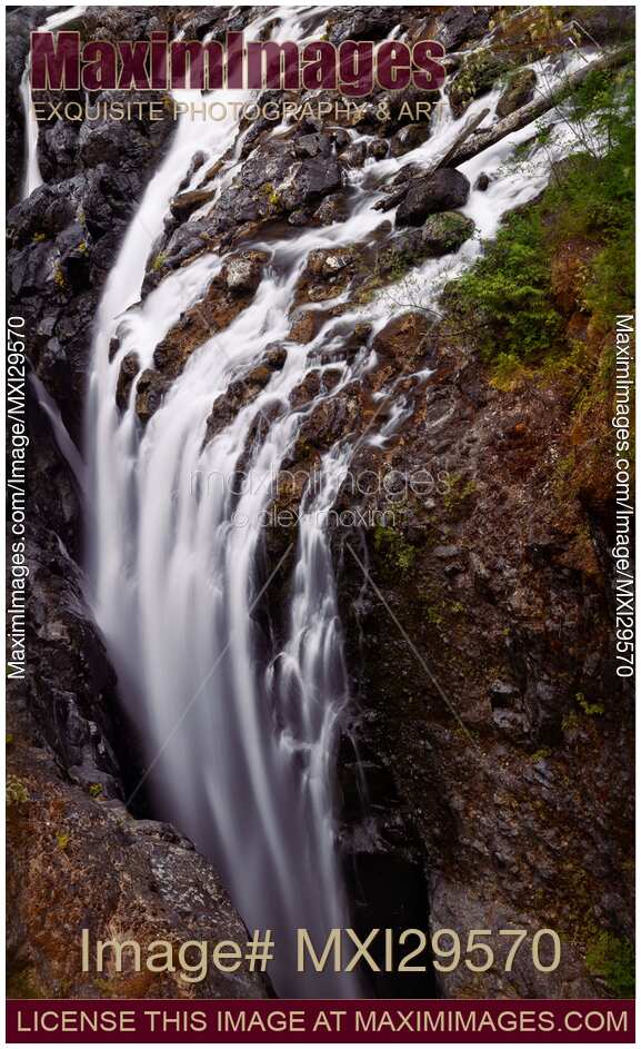 Englishman River Falls Waterfall aerial scecnery Vancouver Island BC