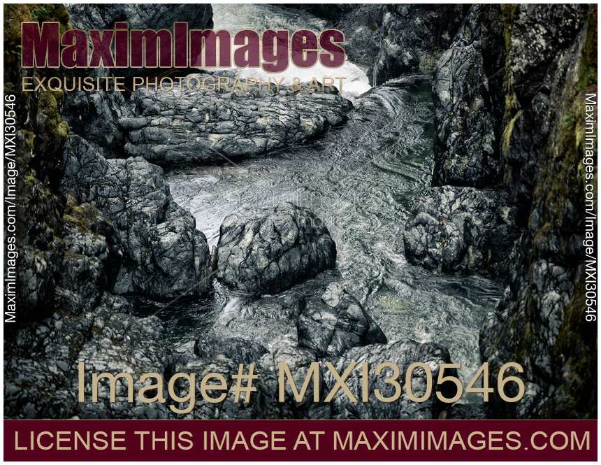 Englishman River glossy rocky banks Dramatic nature scenery at Vancouver Island
