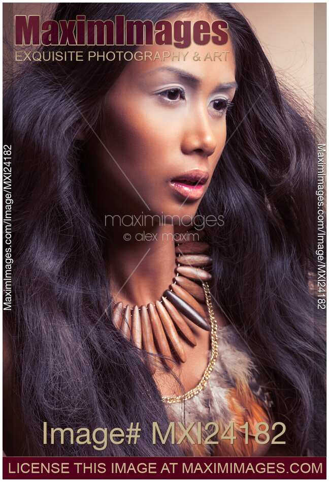 Exotic ethnic portrait of a beautiful young woman