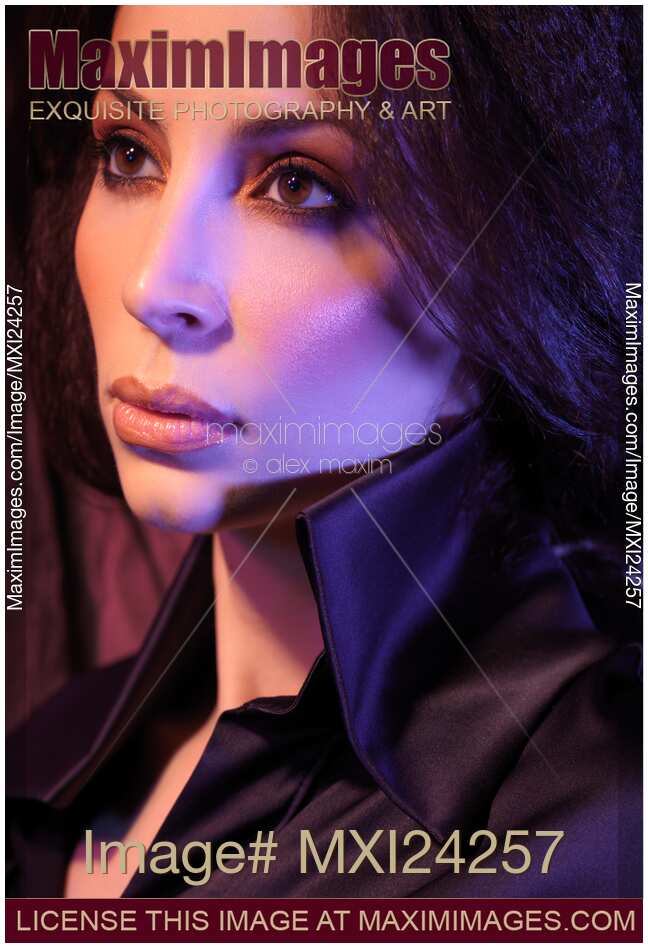 Expressive closeup portrait of a beautiful woman